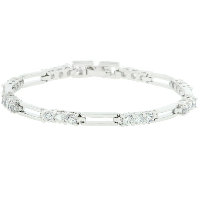 Blue Luster Diamond Double Bar Tennis Bracelet - Click Image to Close