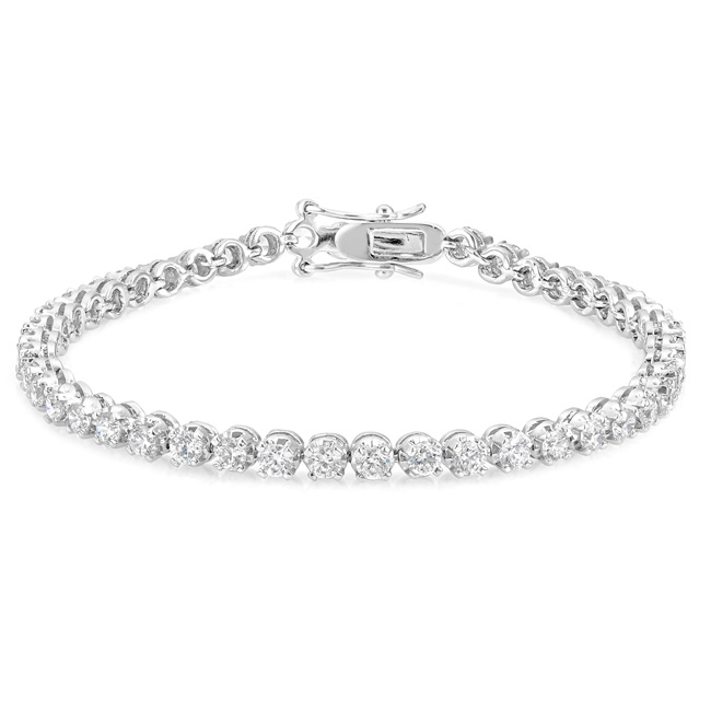 Round Cut Blue Luster Diamond Tennis Bracelet