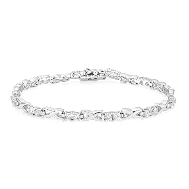 Blue Luster Diamond X Tennis Bracelet