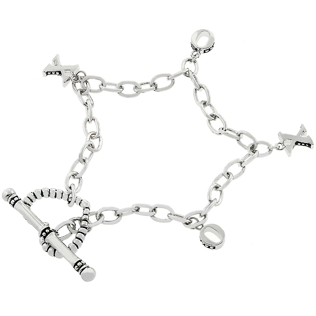 XO Toggle Heart Charm Bracelet